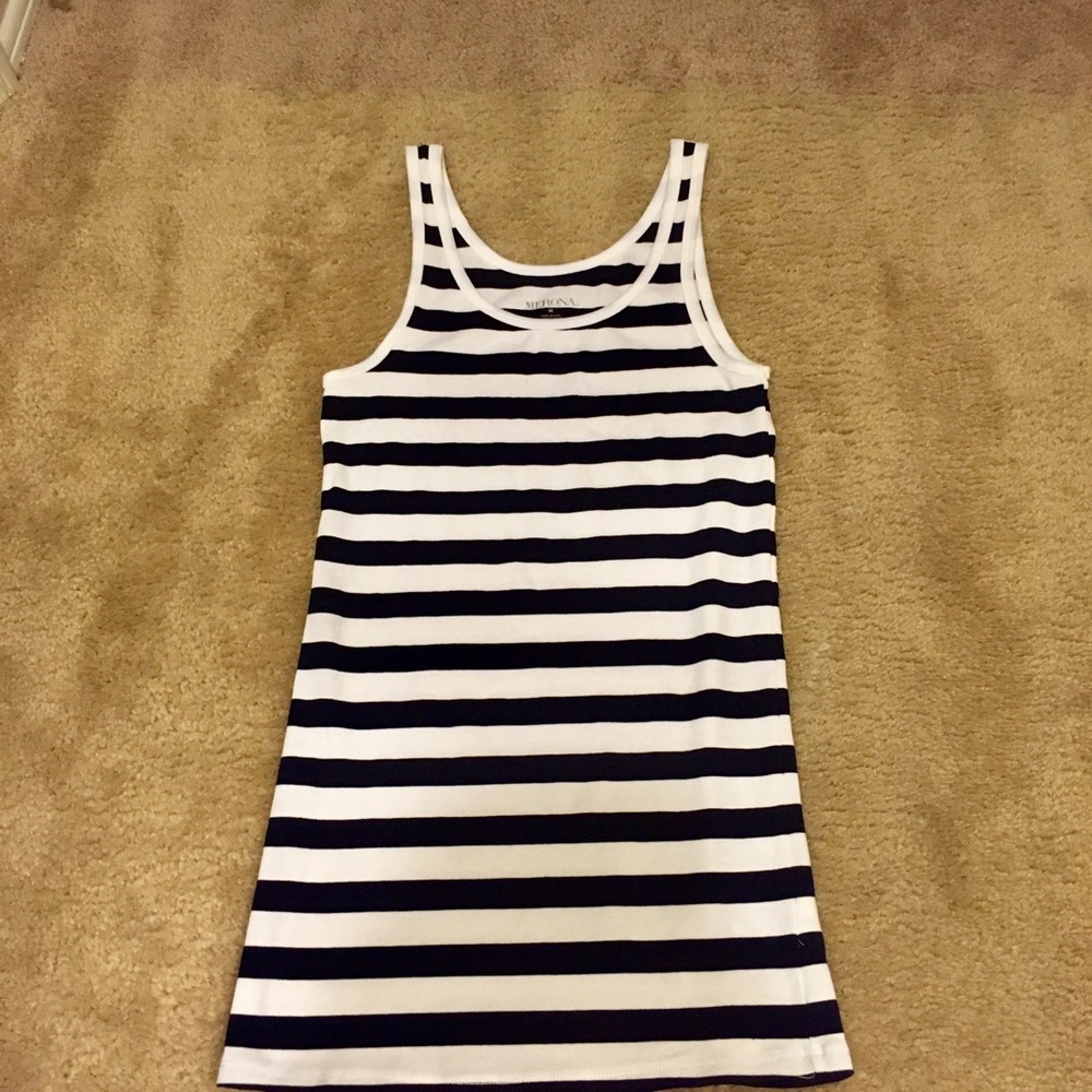 Black and White Striped Merona Tank